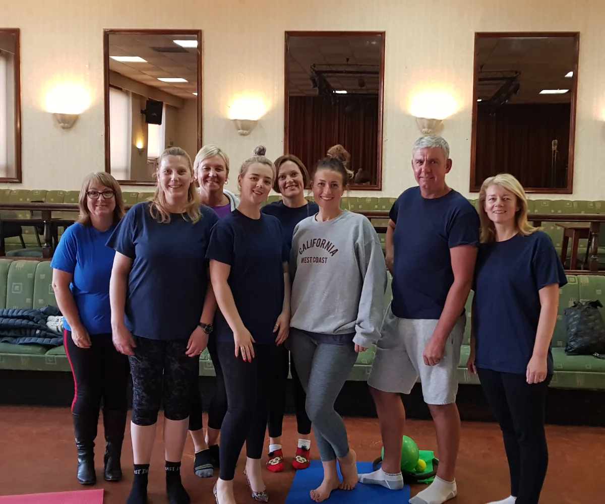 Start Right Pilates members taking part in a friendly small-group Pilates class